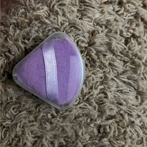 Purple Velvet Powder Puff in Clear Case